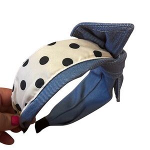 Polka Dot Blue and White Headband